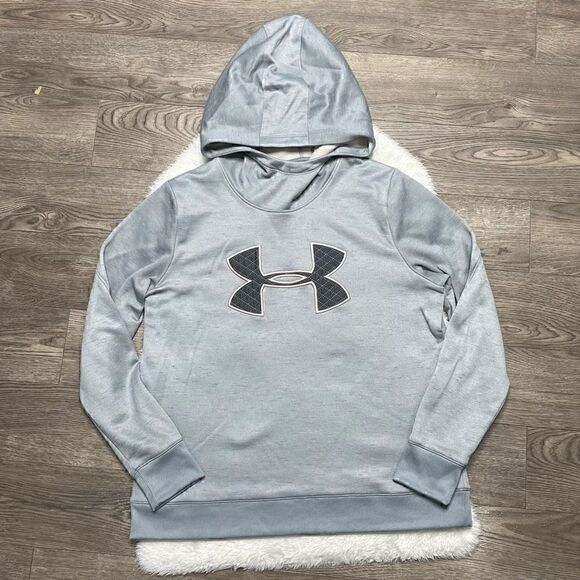 Under Armour Hoodie Womens Large Loose Fit Gray Sweater Cold Gear Long Sleeve - Picture 1 of 7